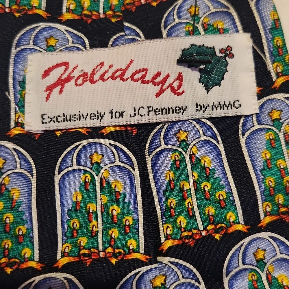 Men's HOLIDAYS By MMG, Christmas, Stylish Festive Christmas Tree Patterned Tie
